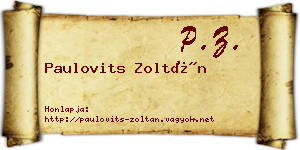 Paulovits Zoltán névjegykártya