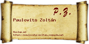 Paulovits Zoltán névjegykártya