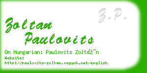 zoltan paulovits business card